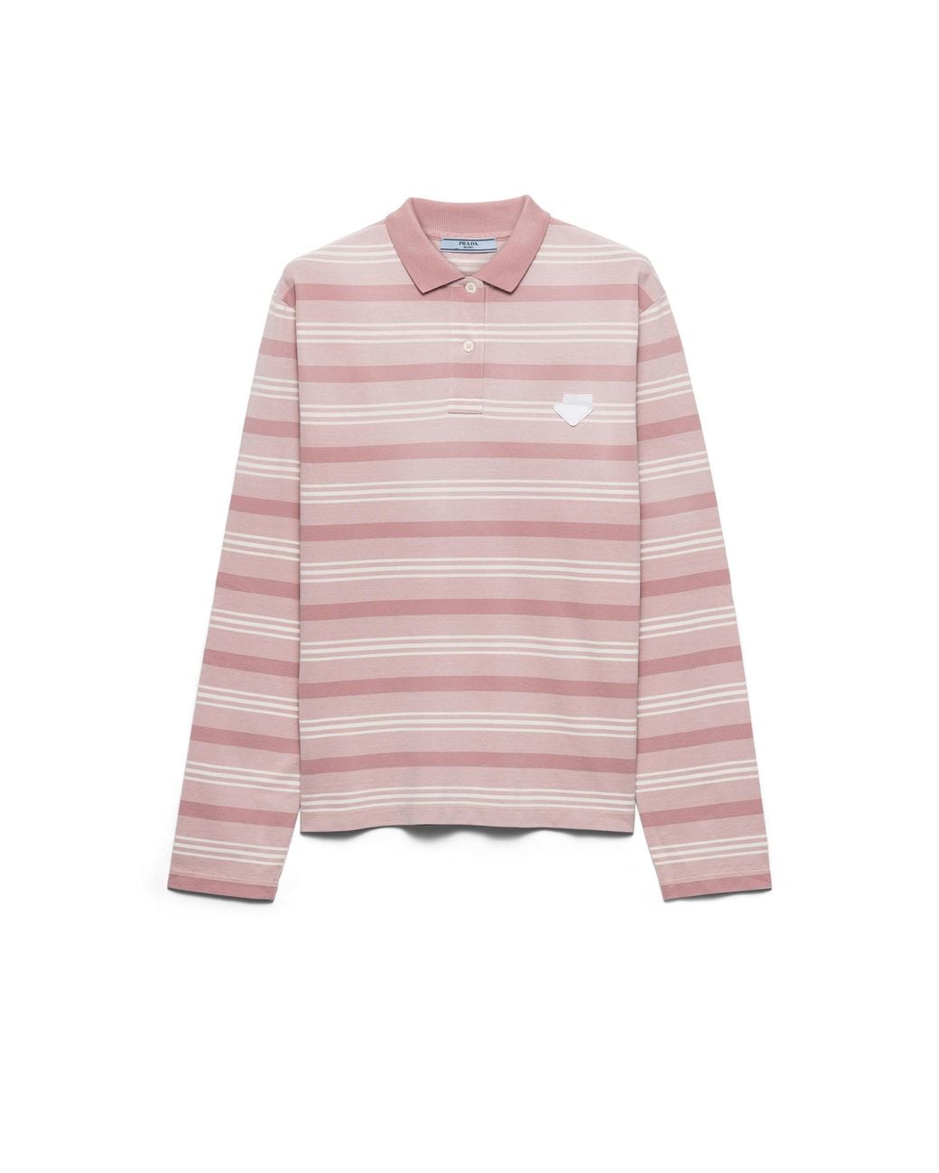 Prada Pink Cotton Piqué Stripe Polo Shirt