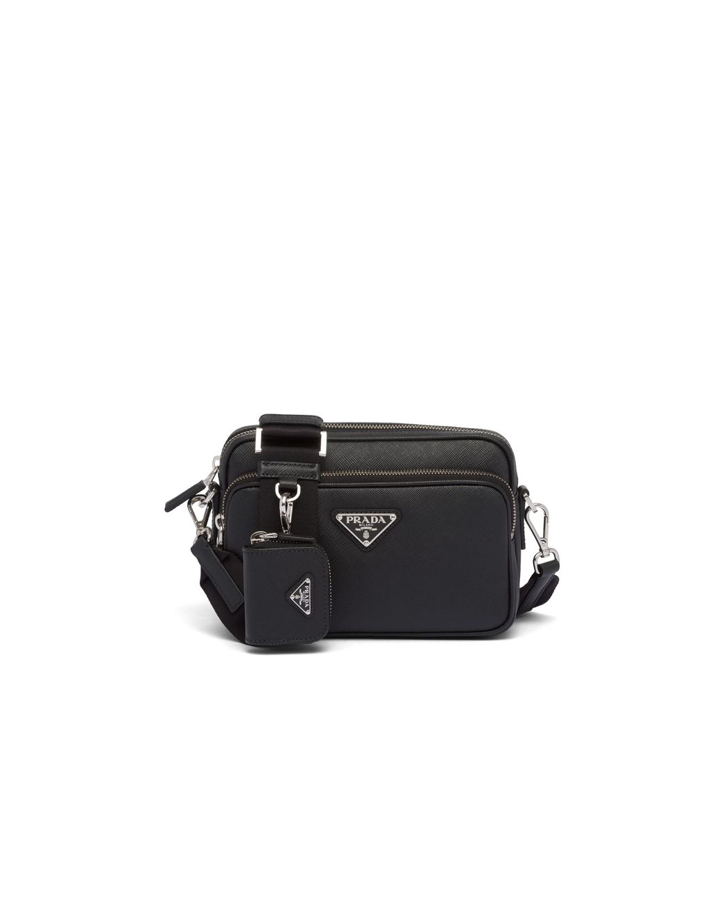 Bolso Bandolera De Piel Saffiano, Hombre Prada de hombre de color Black