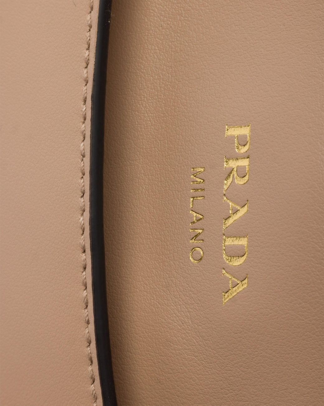 Prada Natural Carry Mini Leather Handbag, Cameo