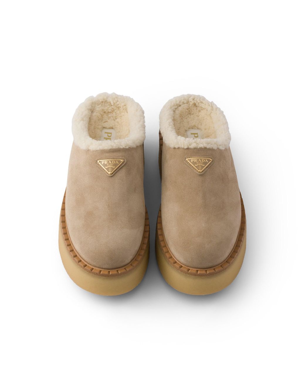 Prada Multicolor Suede Slippers