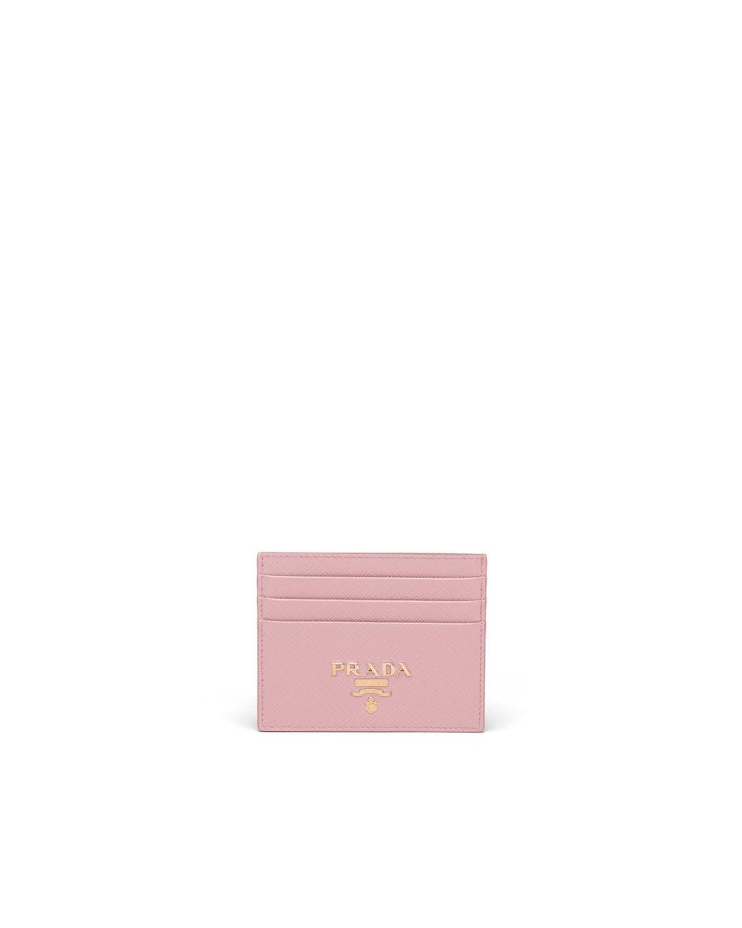 Prada Pink Saffiano Leather Card Holder