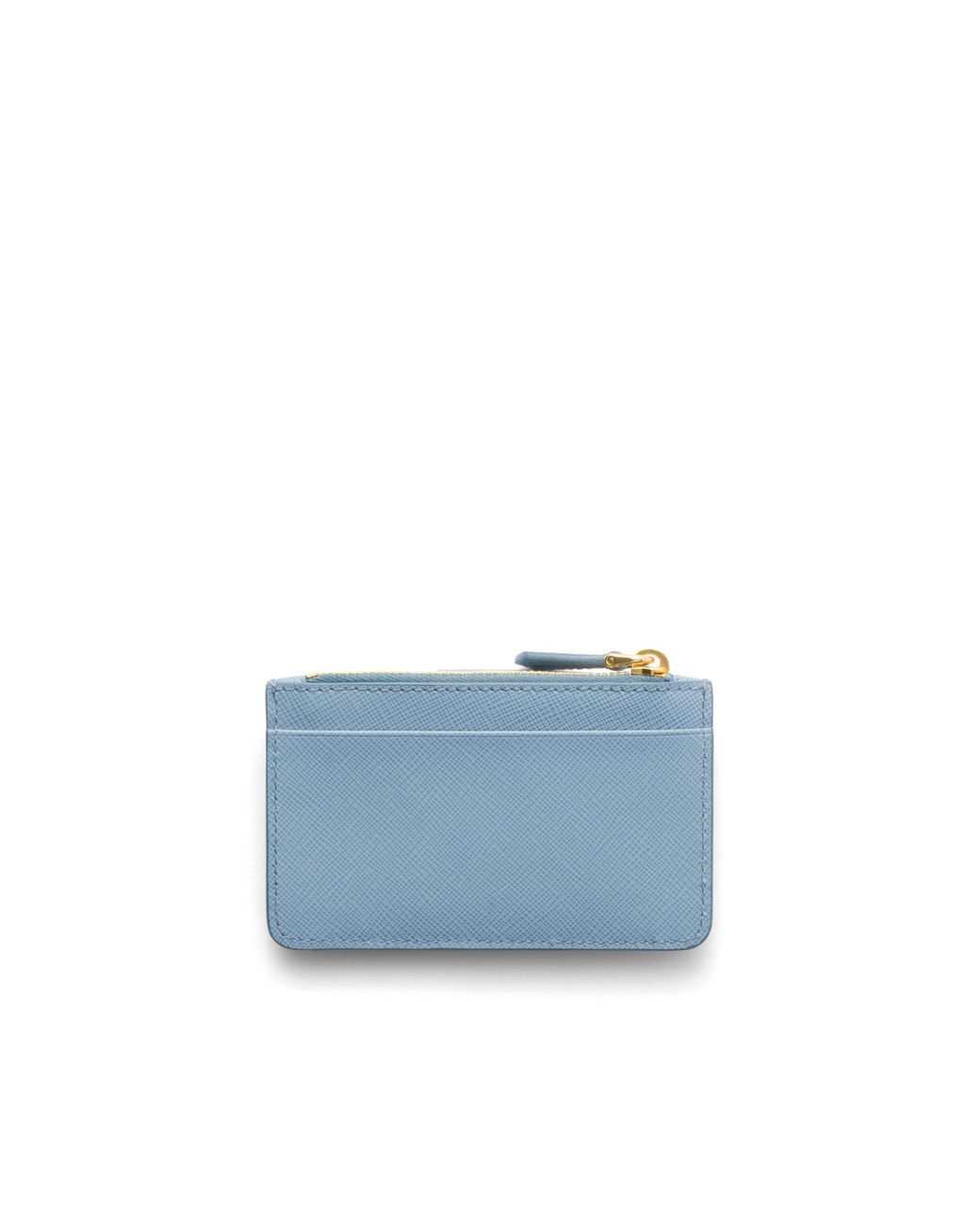 Prada Blue Saffiano And Smooth Leather Card Holder