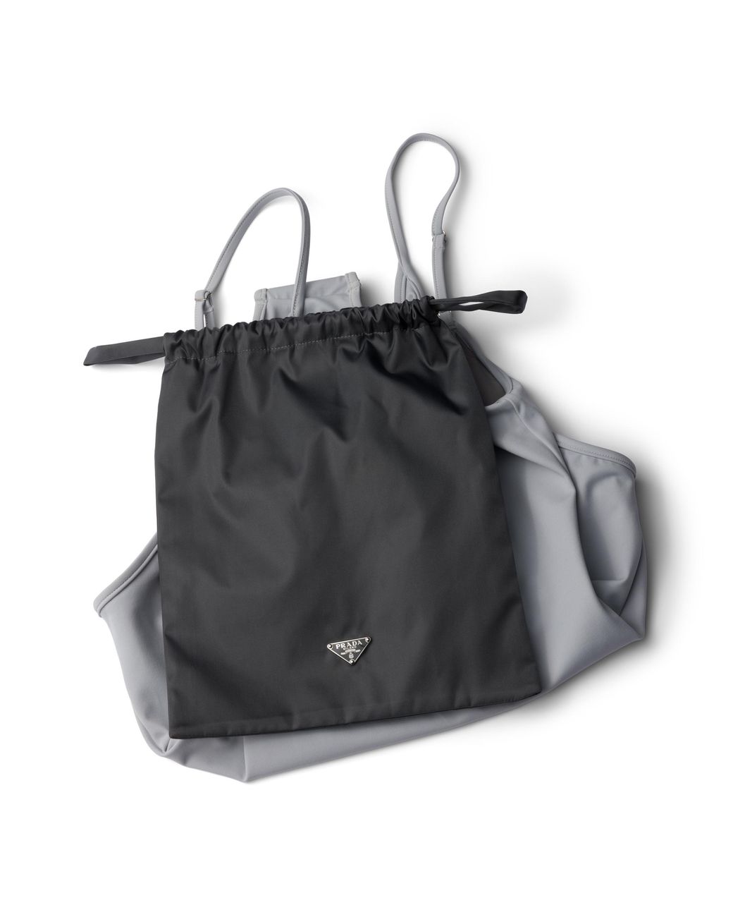 Prada Gray One-Piece Jersey Swimsuit