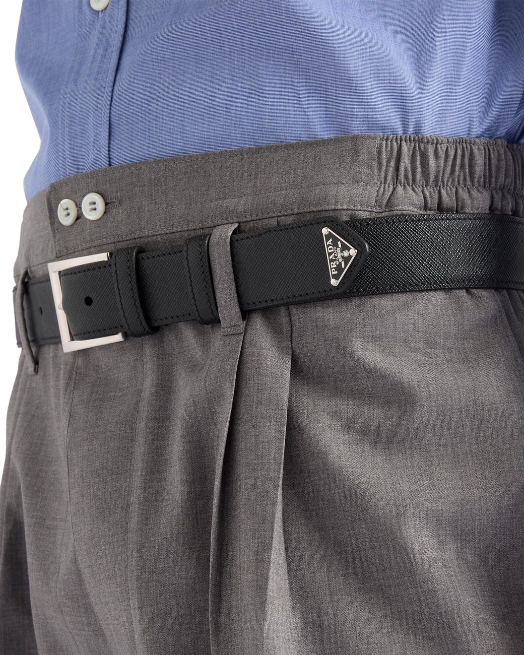 Prada Black Saffiano Leather Belt for men