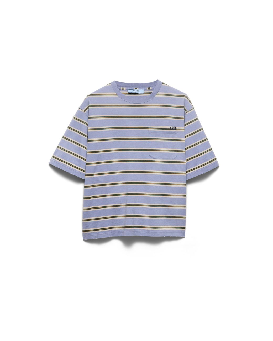 Prada Blue Striped Cotton Jersey T-Shirt
