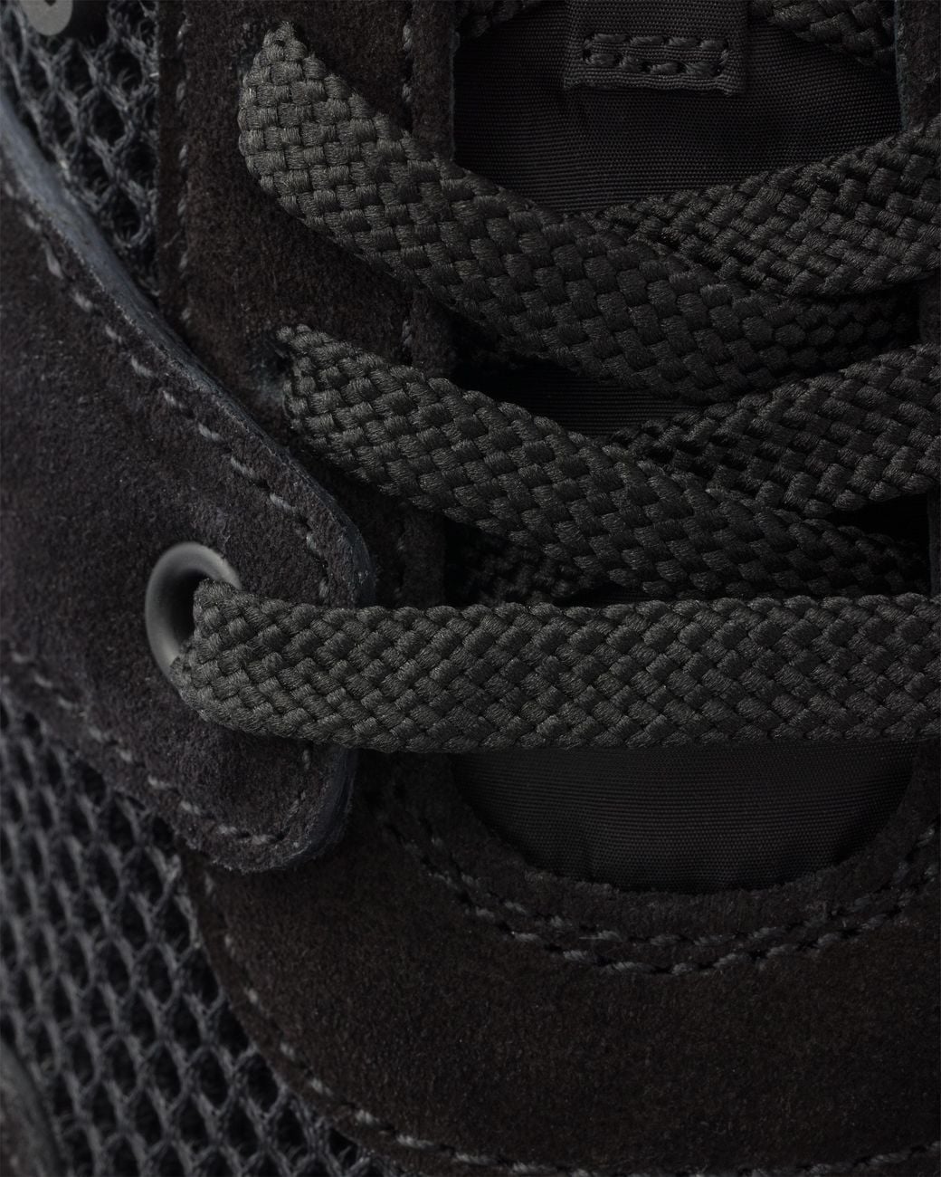 Prada Black Mesh Fabric And Suede Sneakers