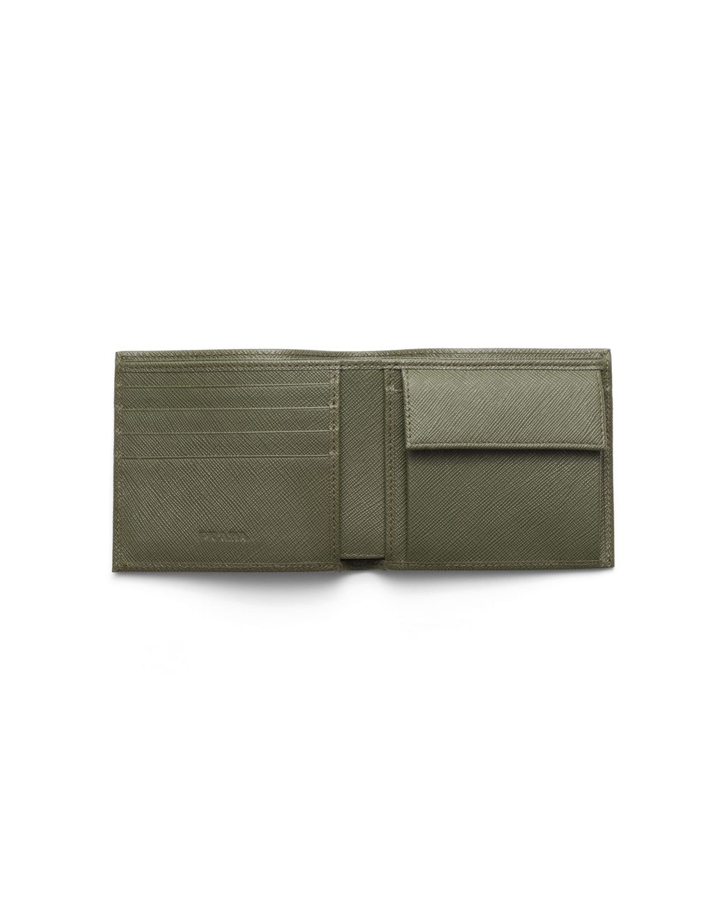 Prada Green Saffiano Leather Wallet With Coin Purse for men