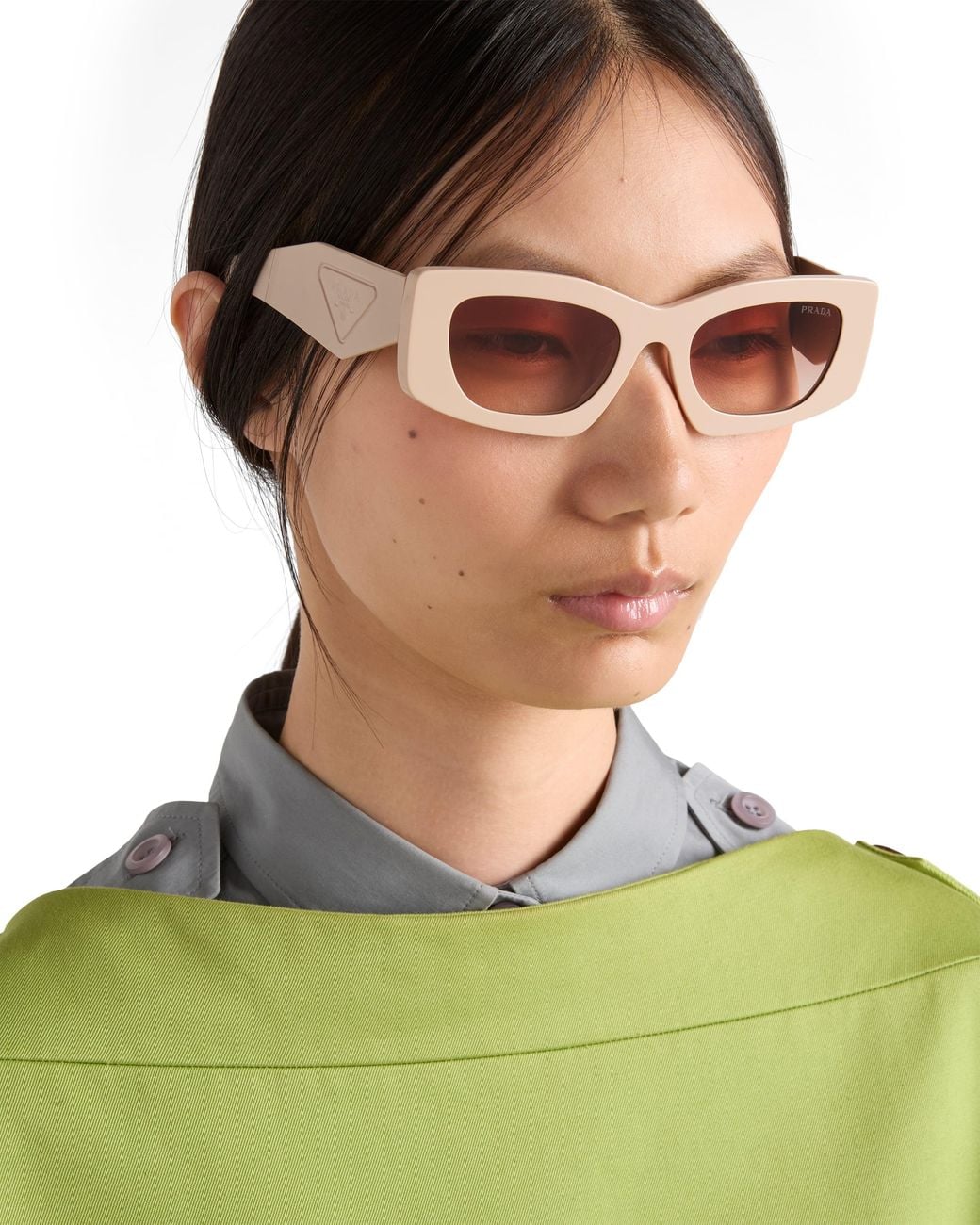 Prada Pink Sunglasses With Triangle Logo