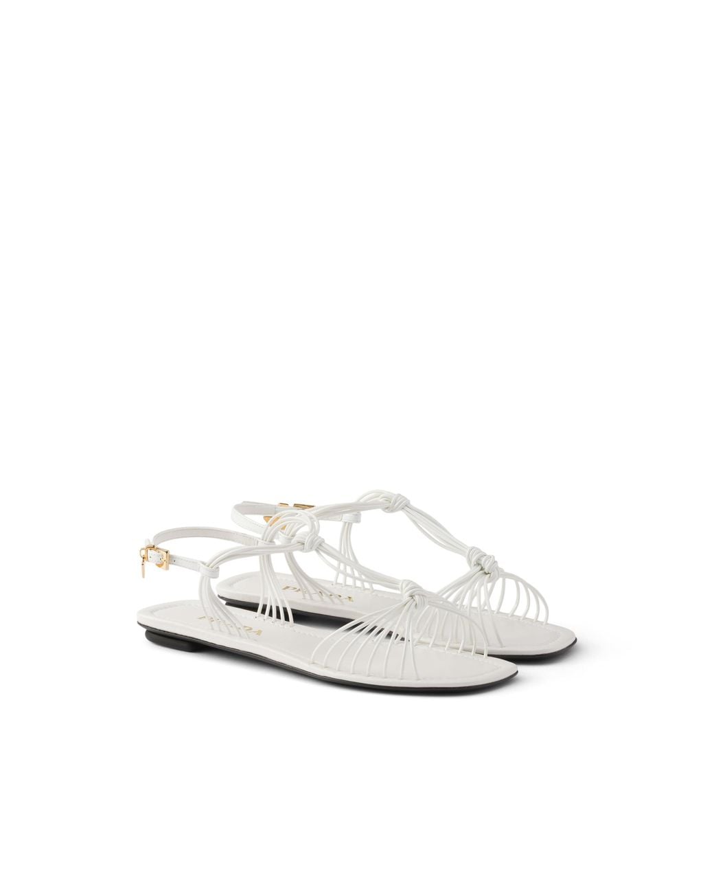 Prada White Patent Leather Sandals