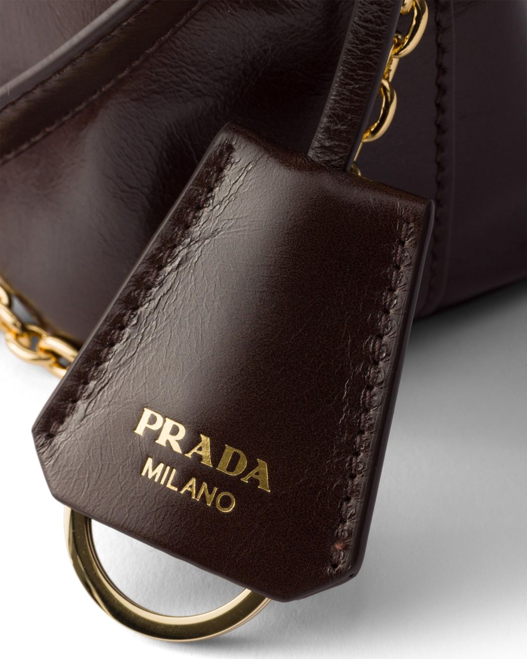 Prada White Leather Mini-Bag, Dark