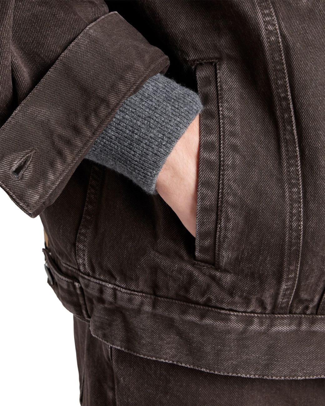 Prada Gray Wool And Cashmere Polo Sweater for men