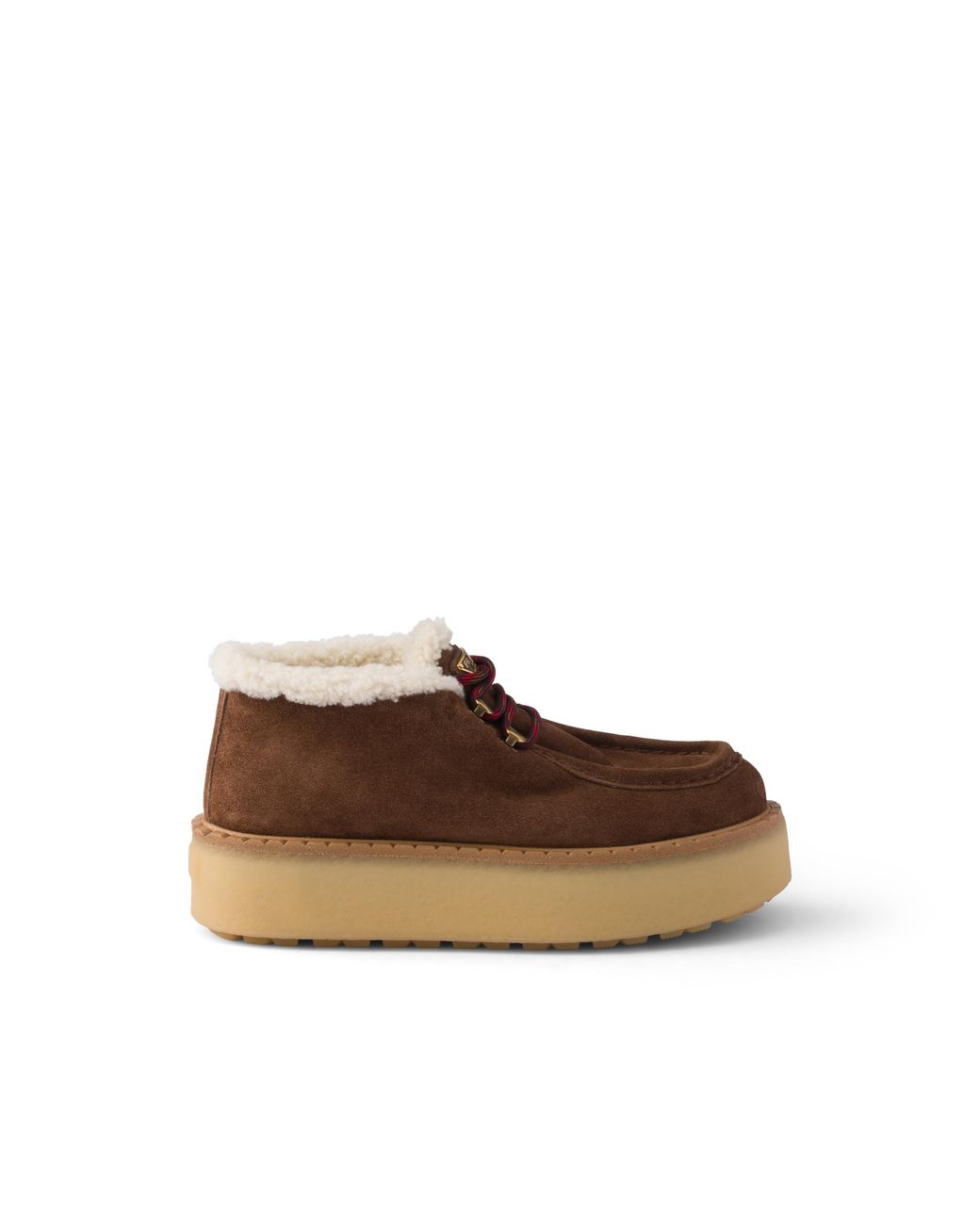 Prada Brown Shearling Lined Suede Booties