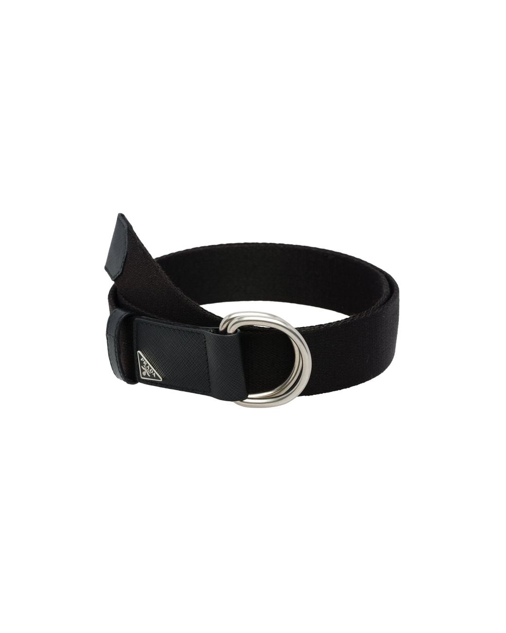 Prada Black Woven Nylon Belt for men