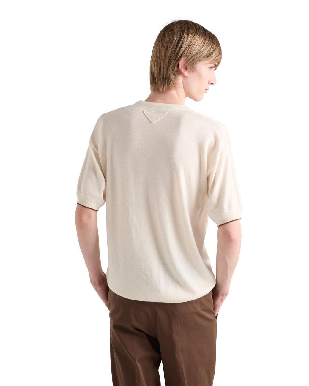 Prada White Cashmere Crew-Neck Sweater, Natural for men