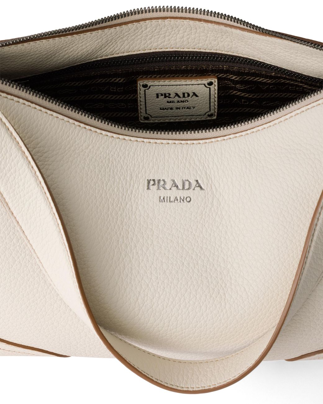 Prada Natural Aimèe Large Leather Shoulder Bag