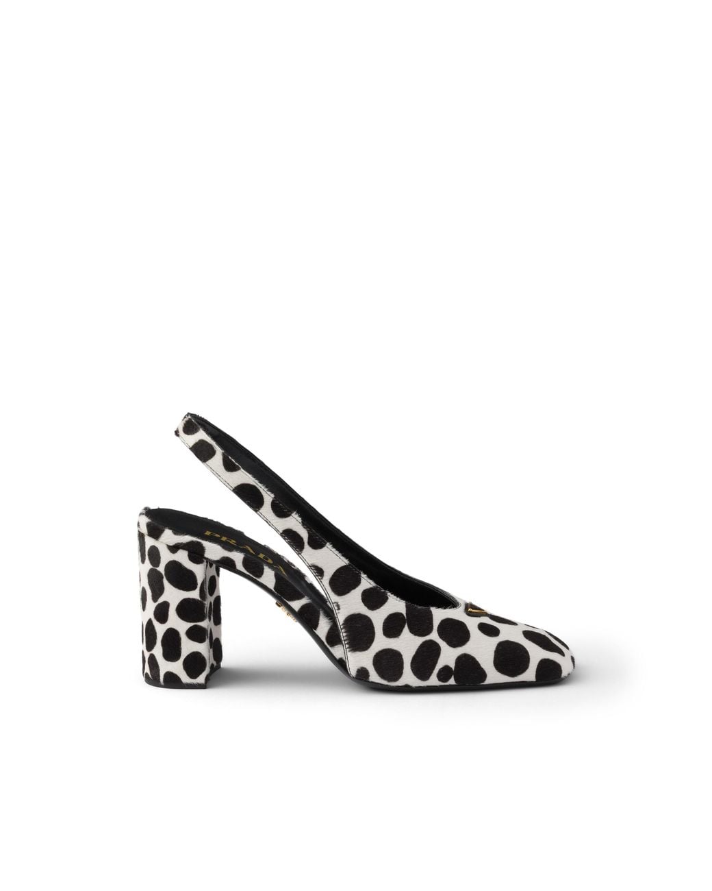 Prada White Printed Calf Hair Leather Slingback Pumps