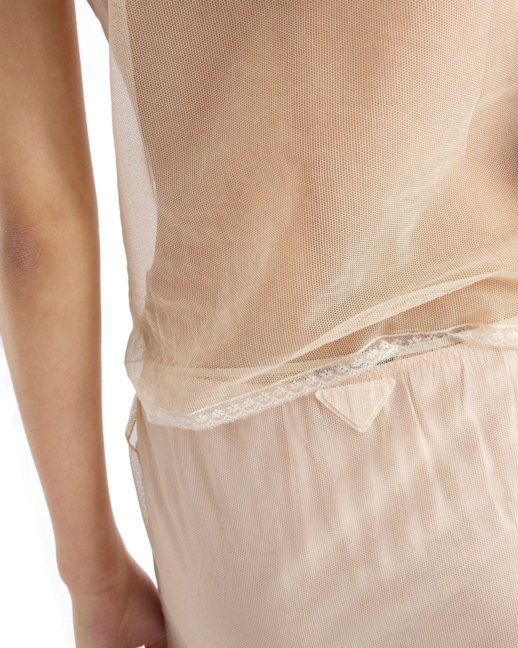 Prada White Cotton Tulle Slip