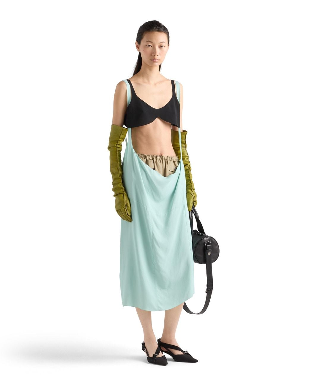 Prada Black Crepe De Chine Top