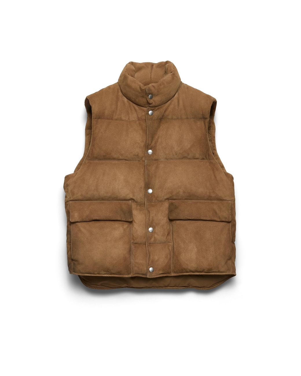 Prada Brown Suede Down Vest, Light for men