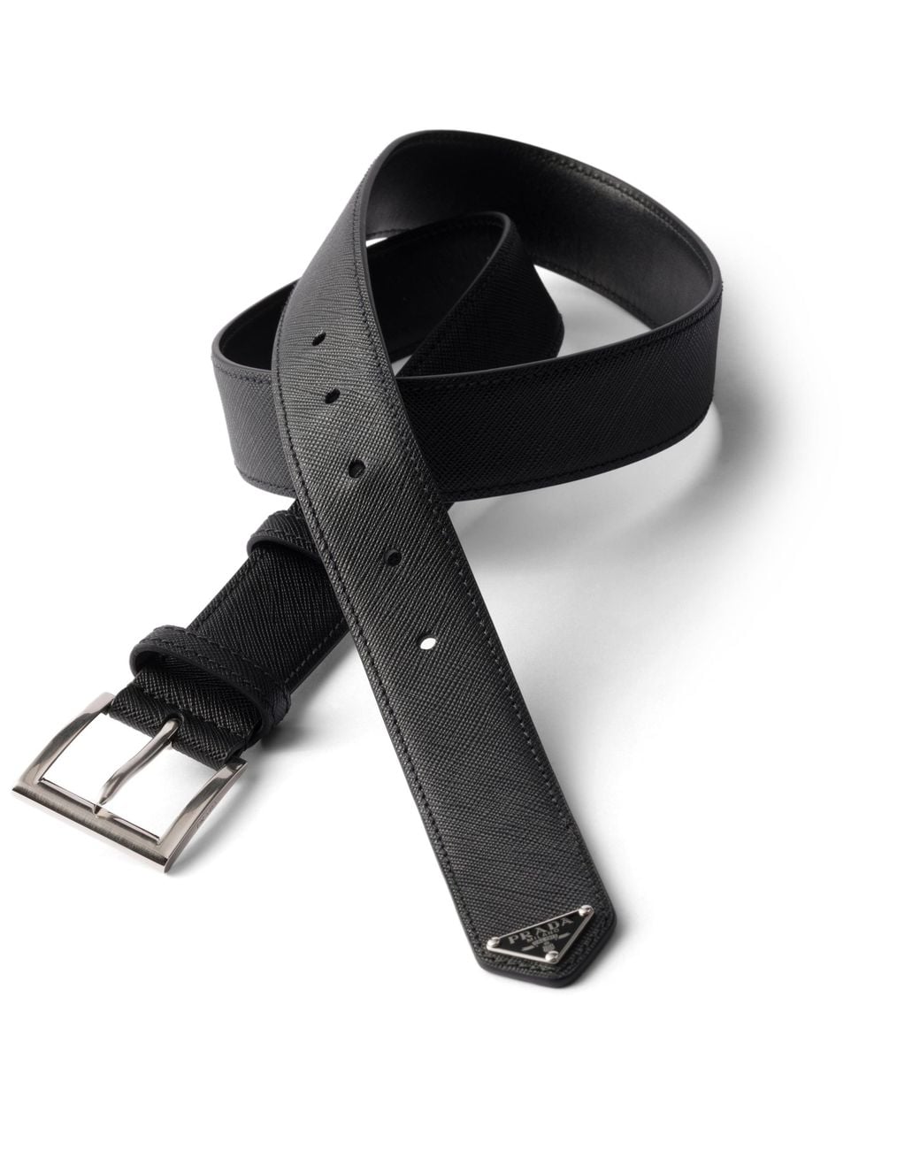 Prada Black Saffiano Leather Belt for men