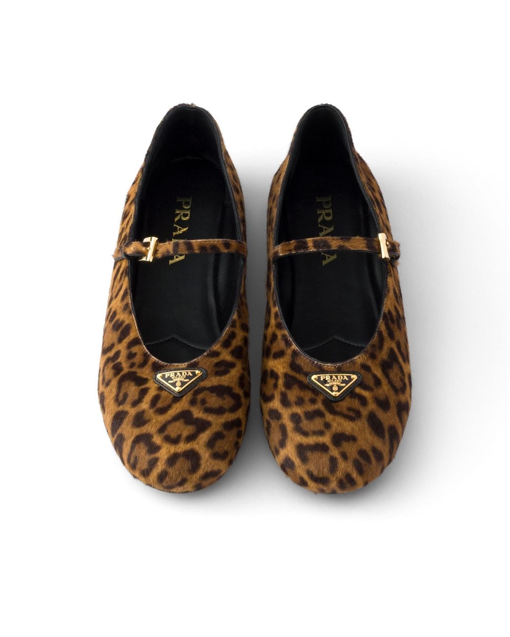 Prada White Printed Leather Ballerinas, Honey