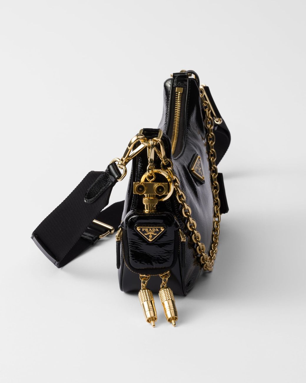 PRADA Re-Edition naplak パテントレザー ミニバッグ Prada Re-Edition Naplak Patent Leather Mini-Bag | Saks Fifth