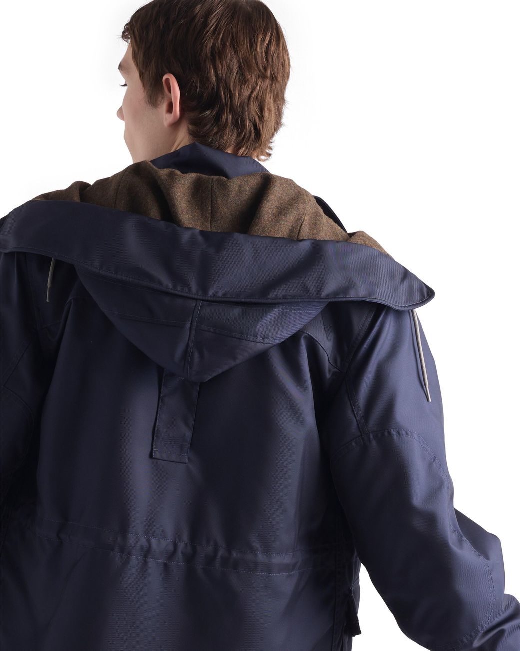 Prada Blue Hooded Cotton Jacket for men