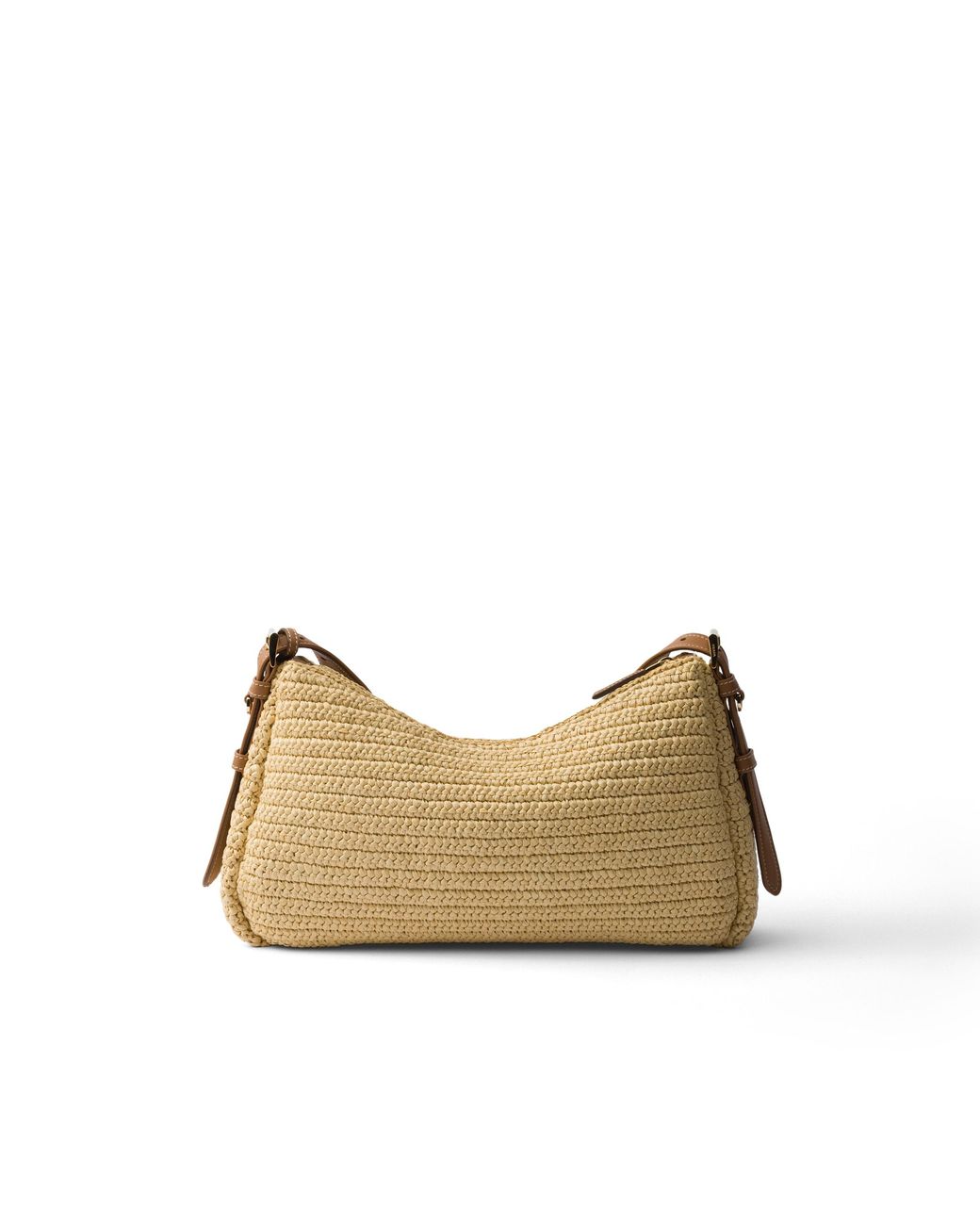 Prada Natural Aimée Large Crochet And Leather Bag