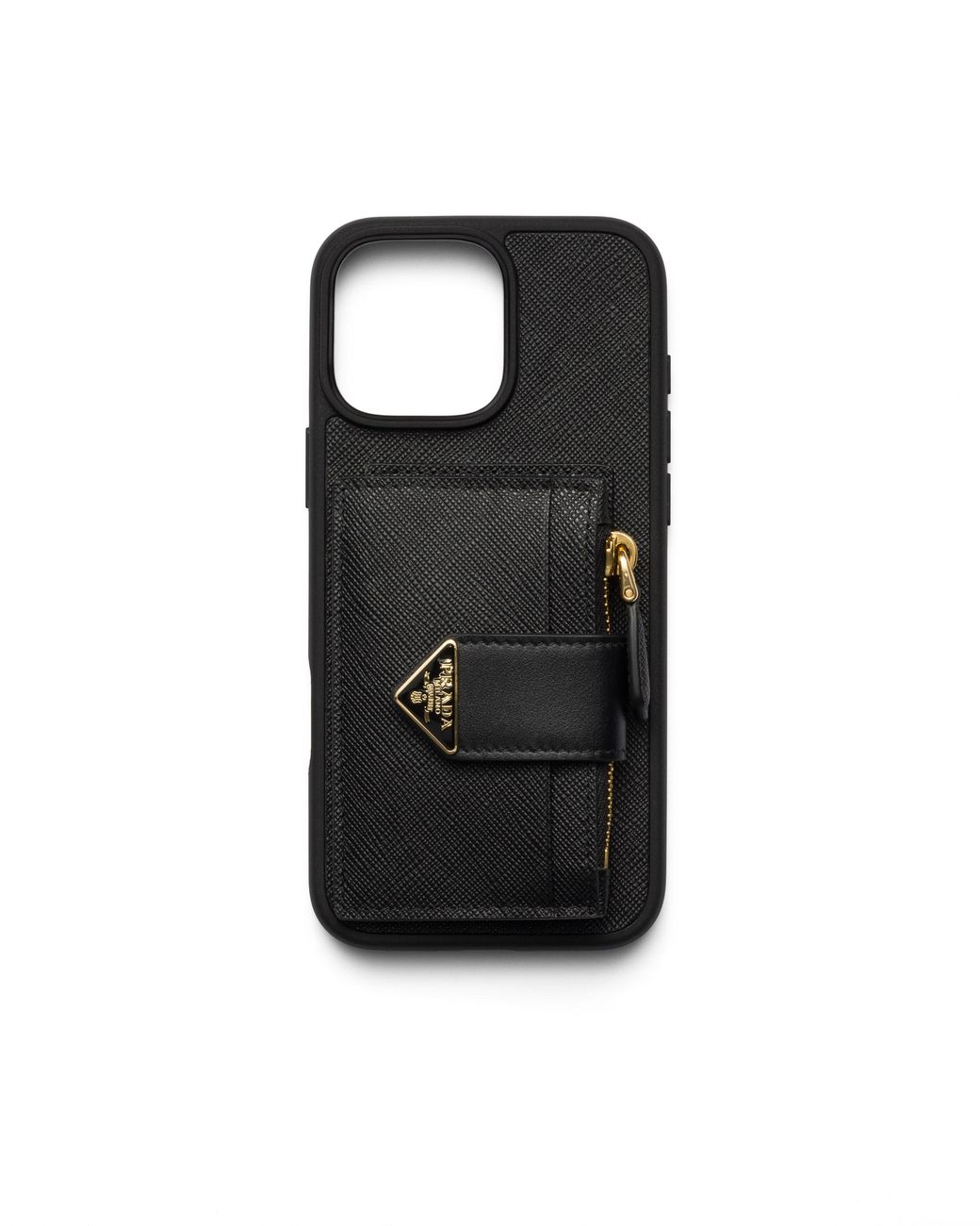 Prada Saffiano Leather Case For Iphone 16 Pro Max in Black | Lyst