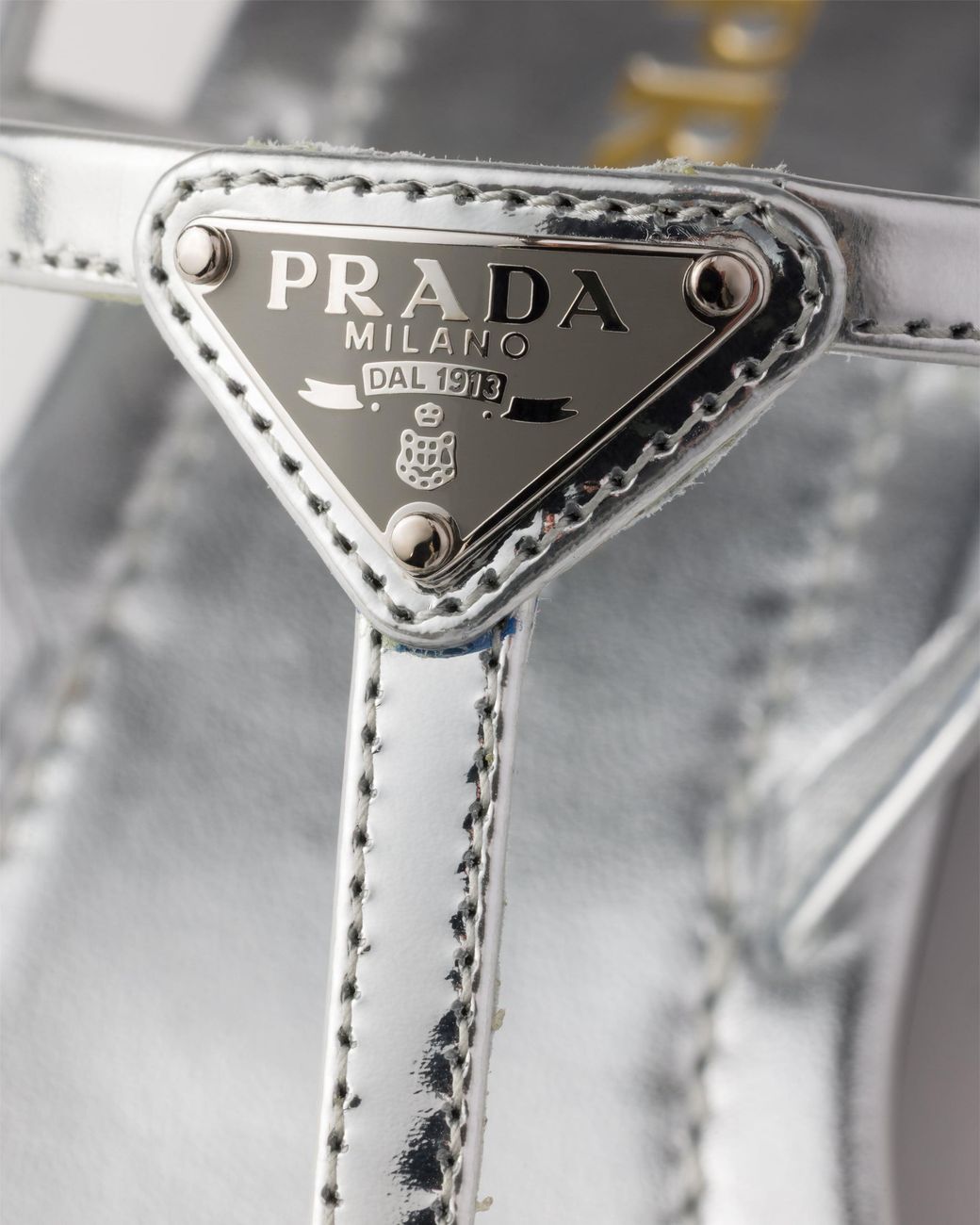 Prada White Metallic Leather Thong Sandals