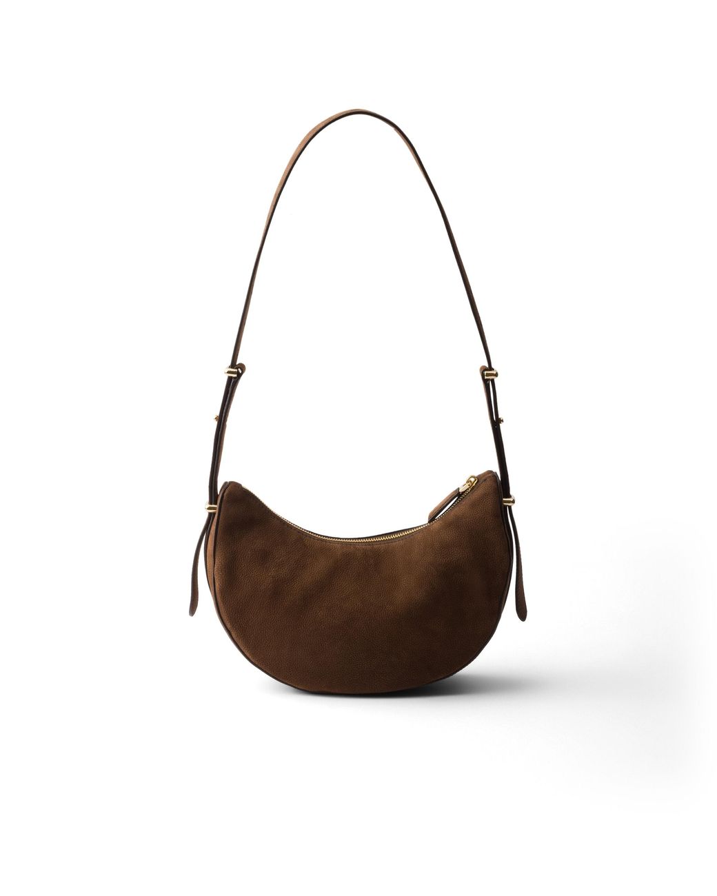 Prada White Arqué Small Nubuck Leather Bag, Cocoa