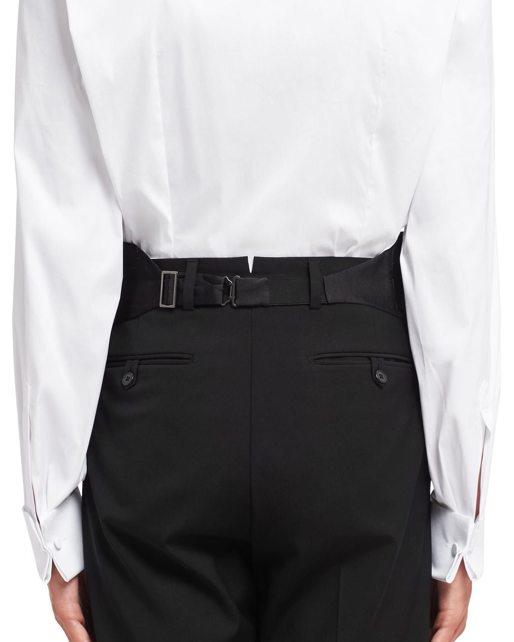 Prada Black Satin Tuxedo Cummerbund for men