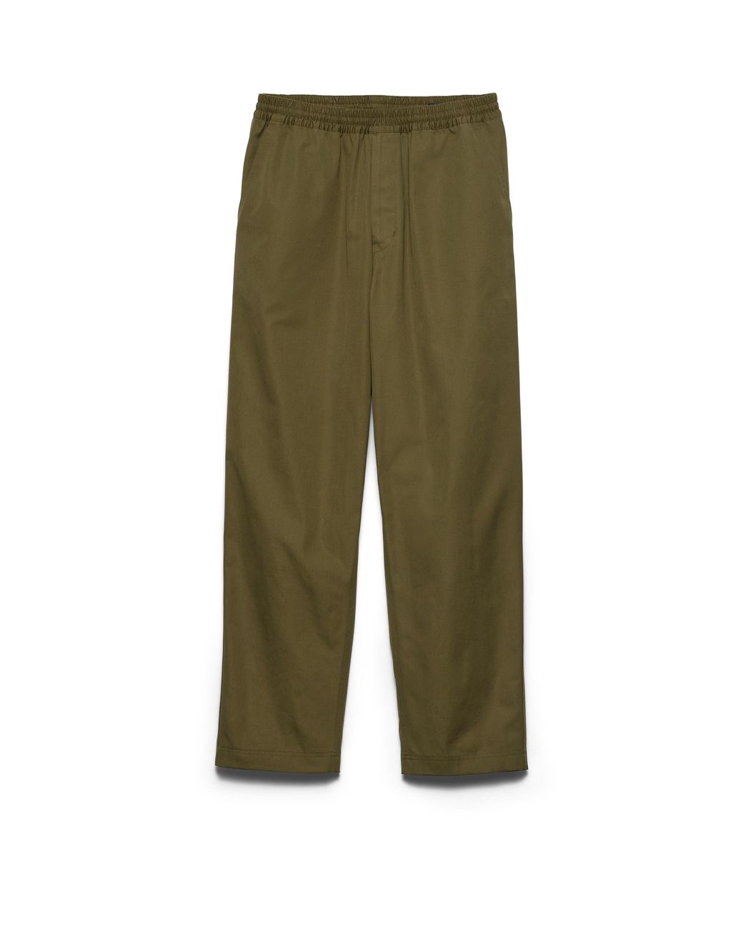 Prada Green Triangle-Logo Patch Elasticated Waistband Trousers for men