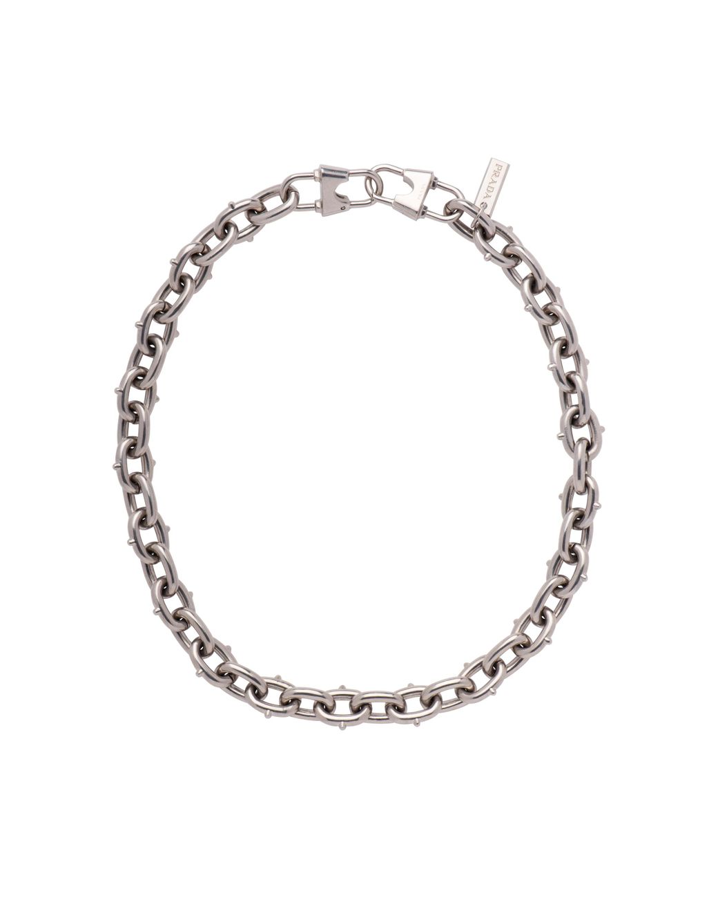 Prada Chain Necklace With Logo in Silver (Metallic) for Men - Lyst