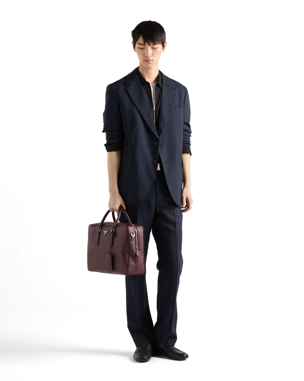 Prada Purple Saffiano Leather Work Bag for men