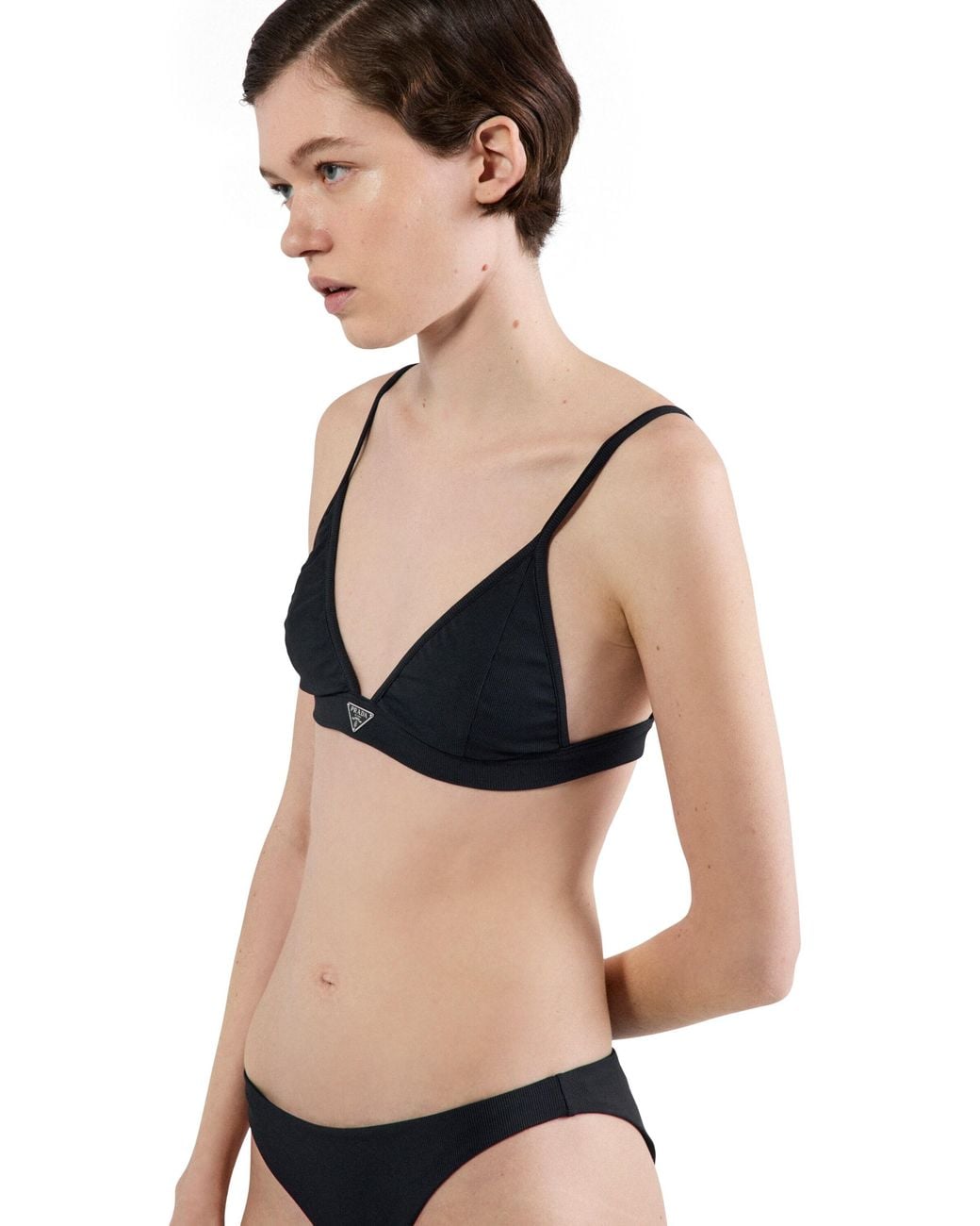 Prada Blue Ribbed Knit Bikini Bottom