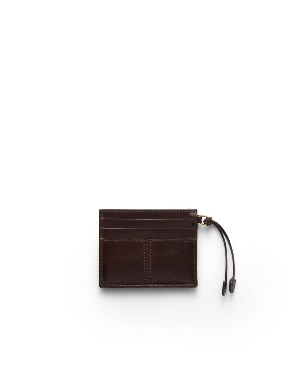Prada White Leather Card Holder, Dark