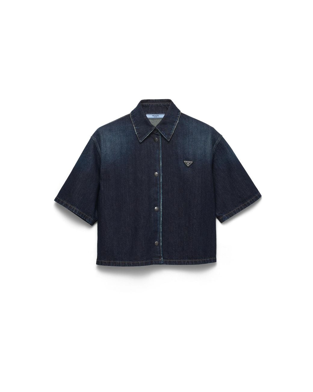Prada Blue Short-Sleeved Denim Shirt