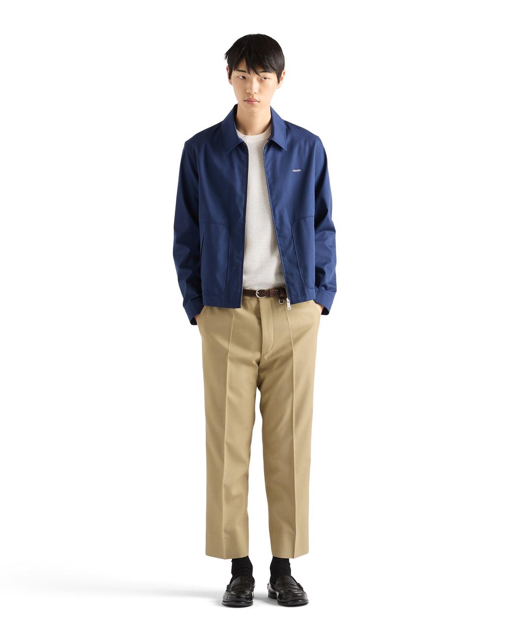 Prada White Silk And Cotton Crew-Neck Sweater for men