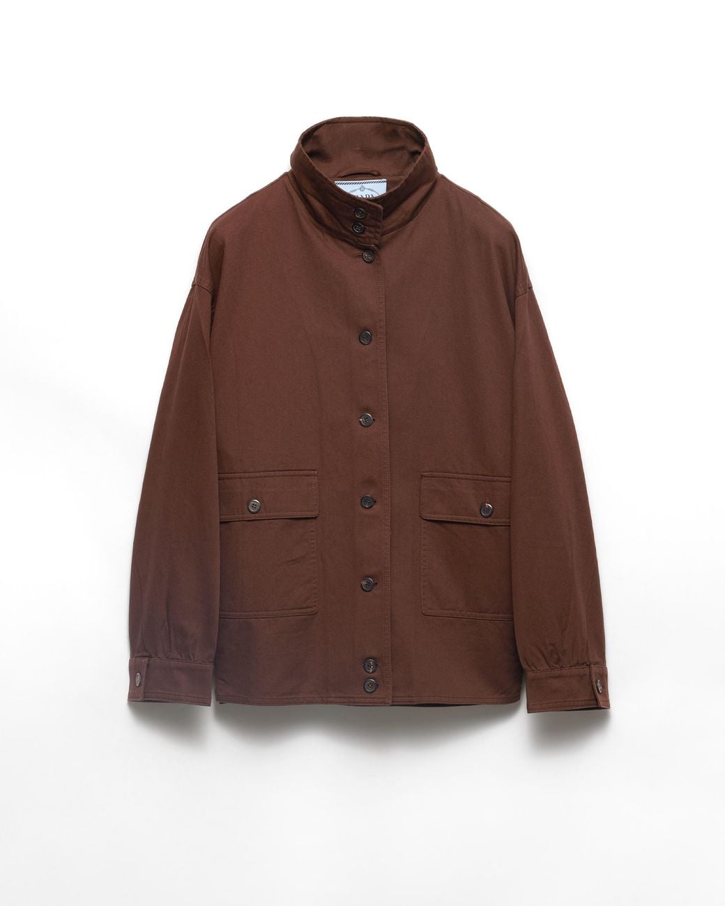 Prada Brown Old Gabardine Cotton Shirt Jacket