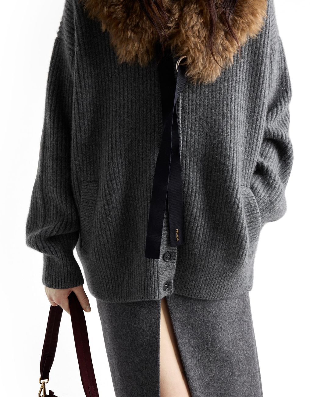 Prada Gray Cashmere Cardigan