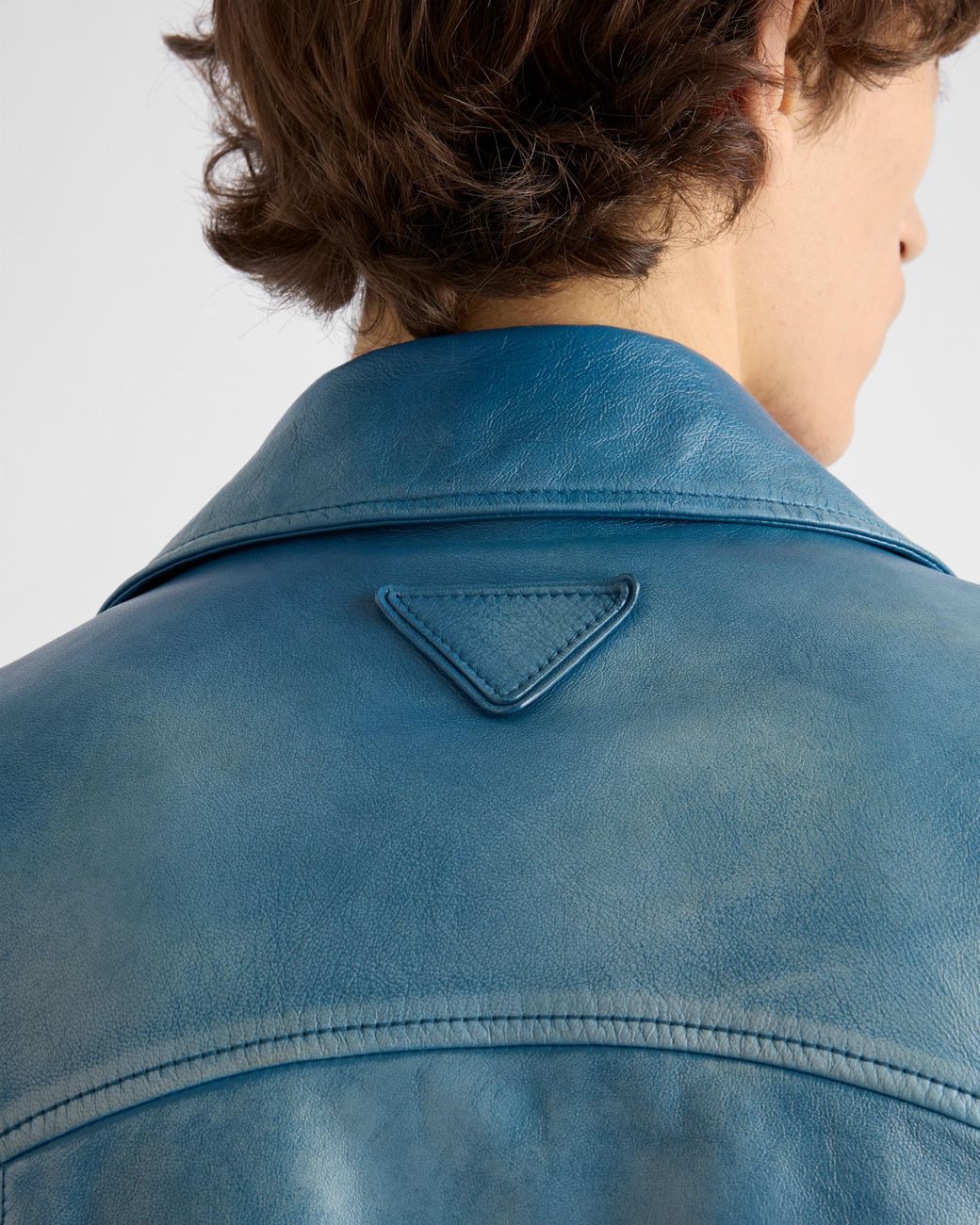 Prada Nappa Leather Jacket in Blue for Men | Lyst