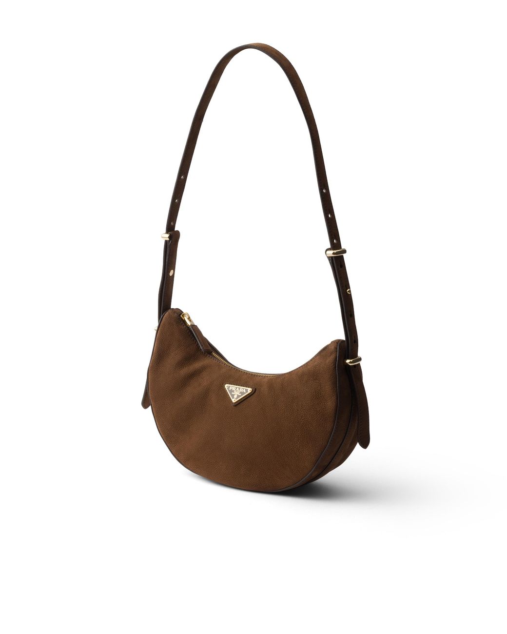 Prada White Arqué Small Nubuck Leather Bag, Cocoa