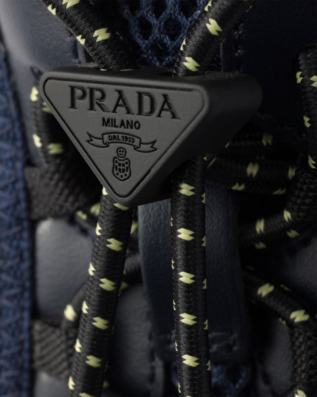 Prada Blue Speedrock Leather And Mesh Fabric Sneakers for men