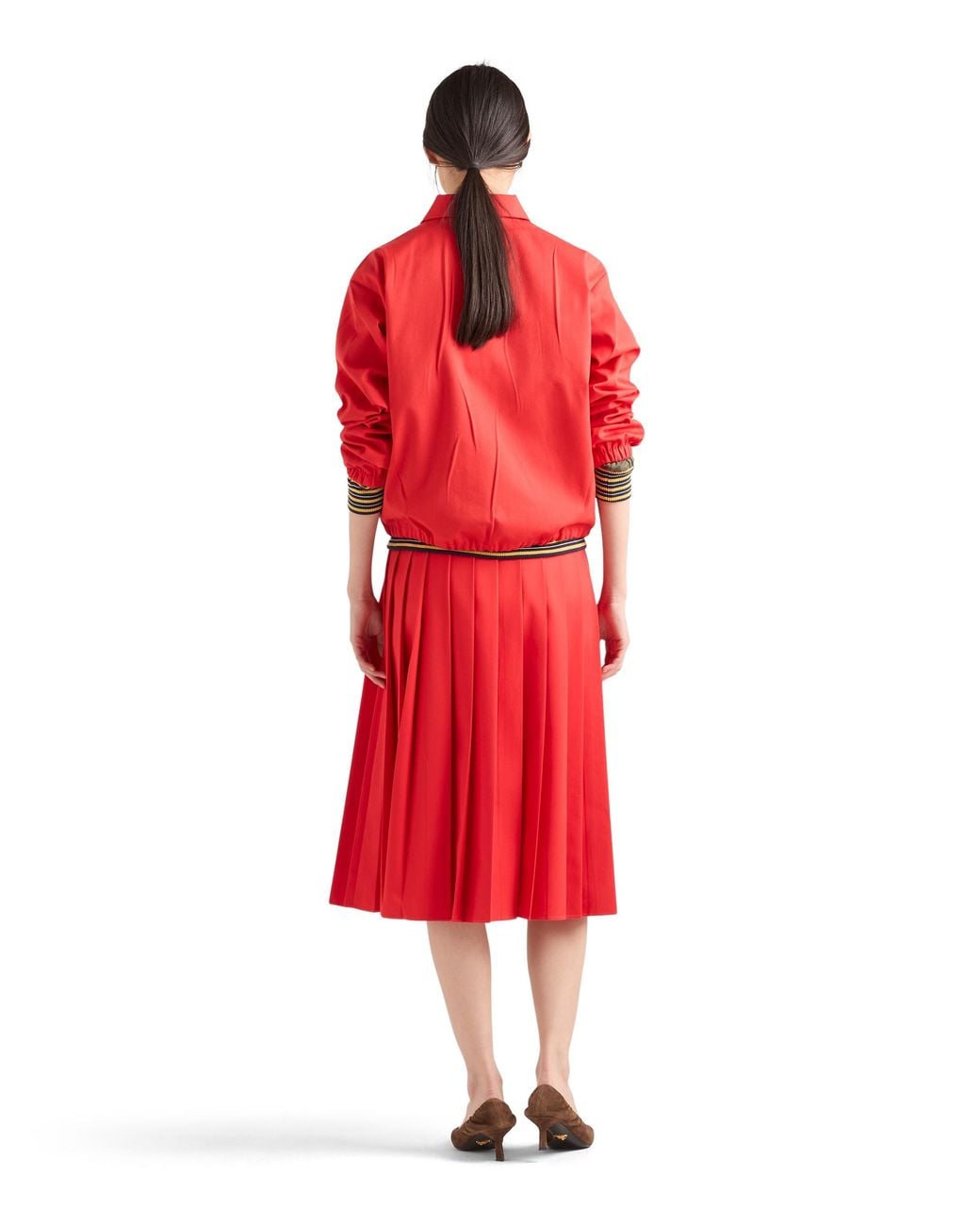 Prada Red Gabardine Blouson Jacket