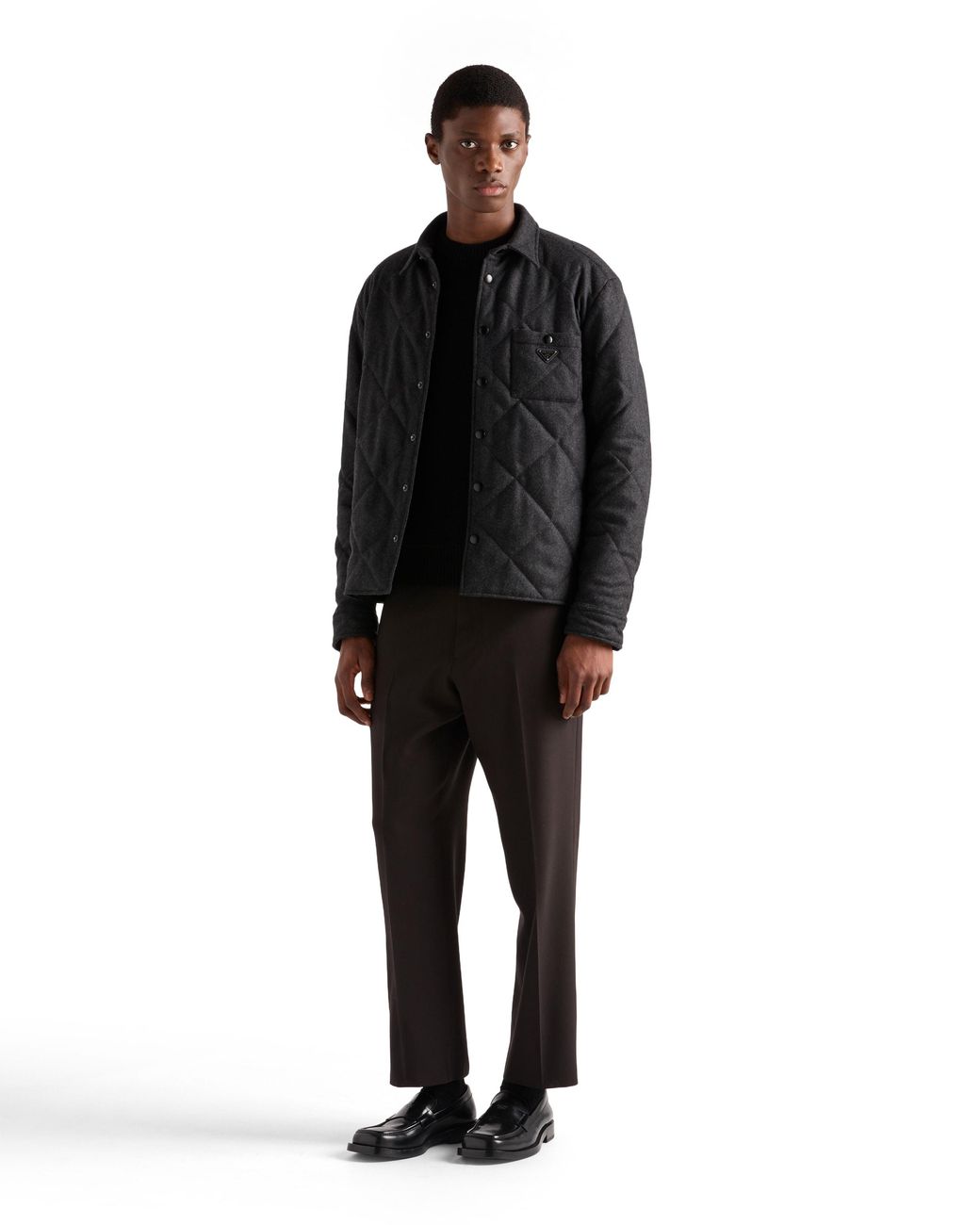 Camicia Trapuntata di Prada in Black da Uomo