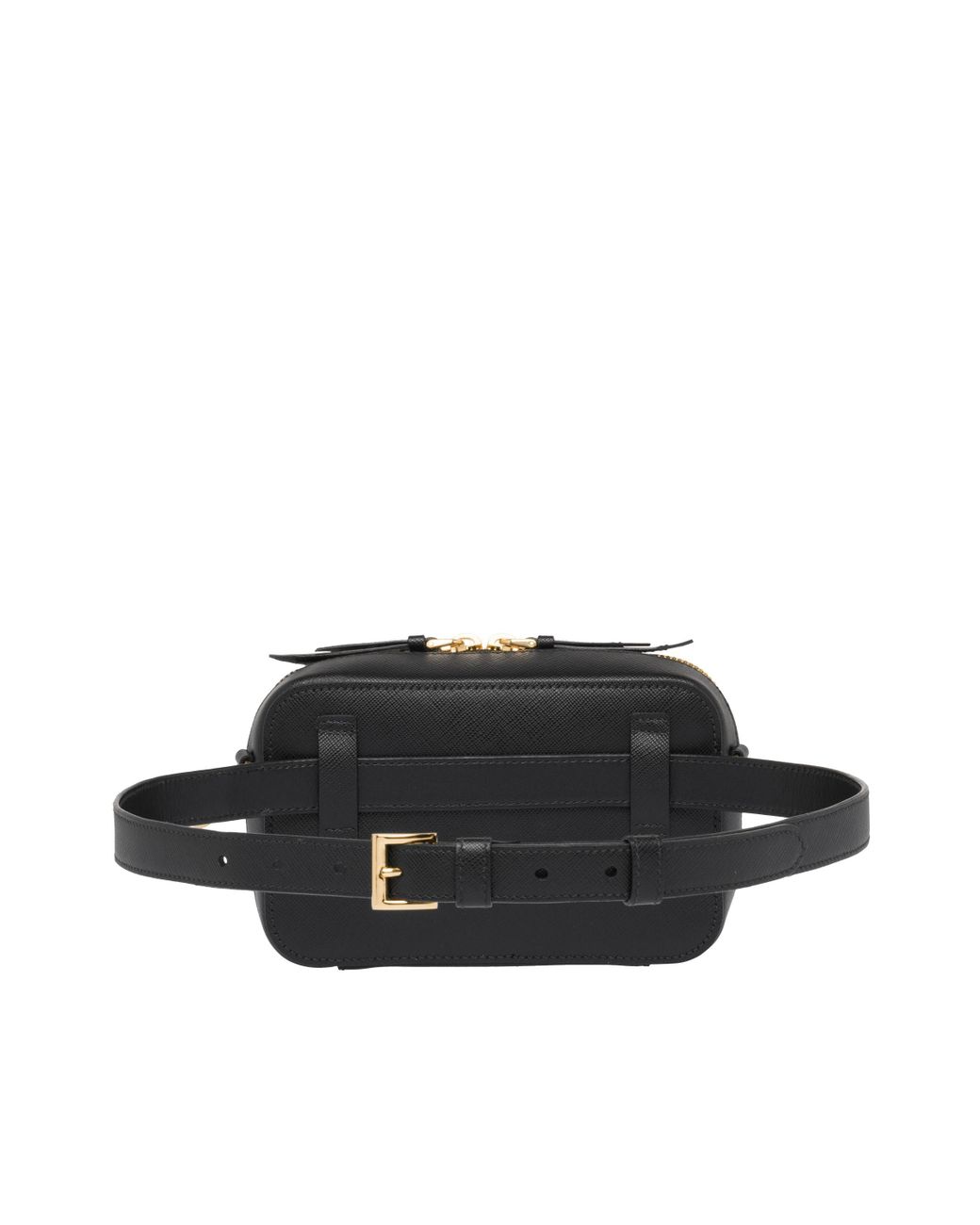 Prada Women's Black Odette Saffiano Leather Belt Bag