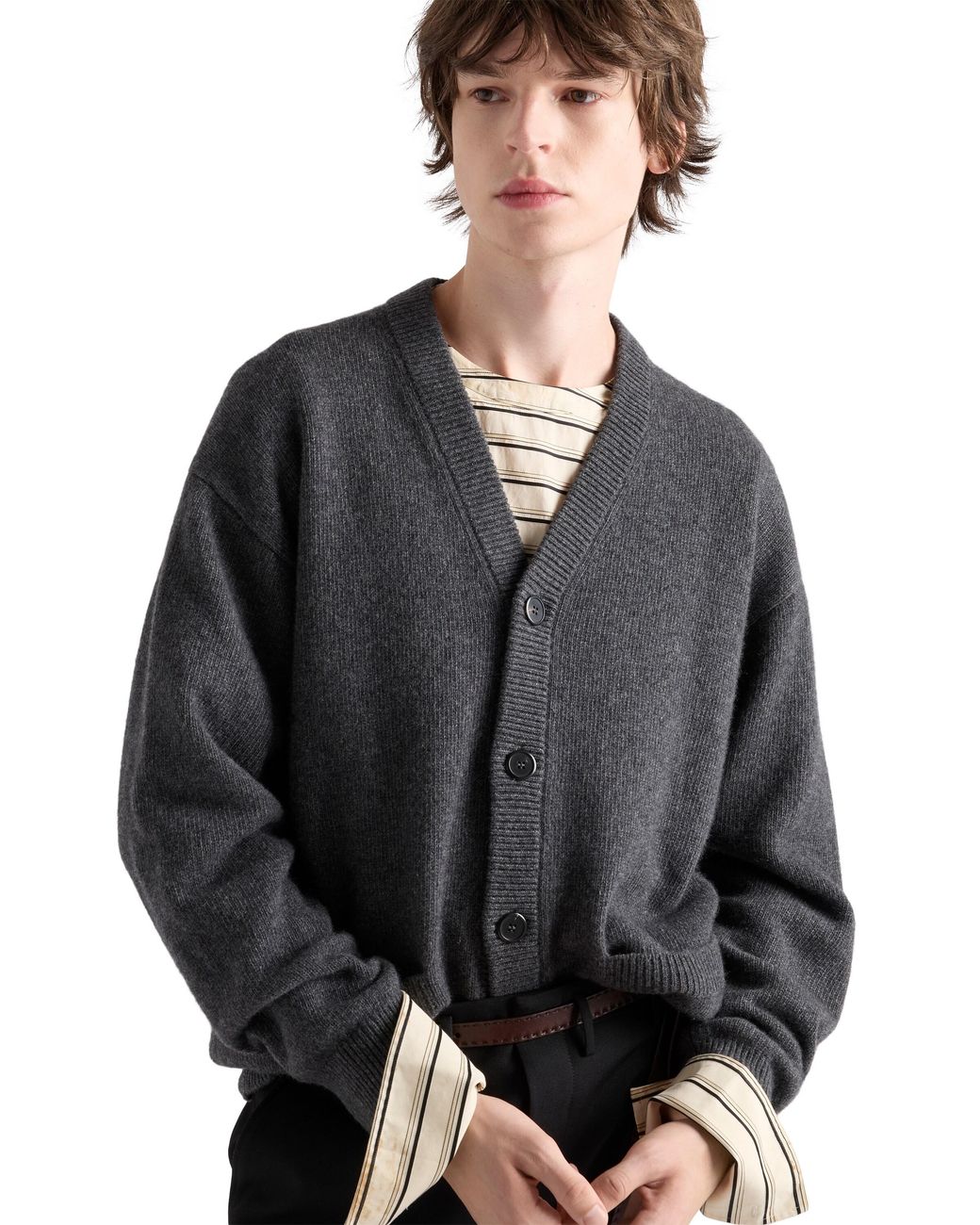 Prada Blue Re-Cashmere Cardigan for men