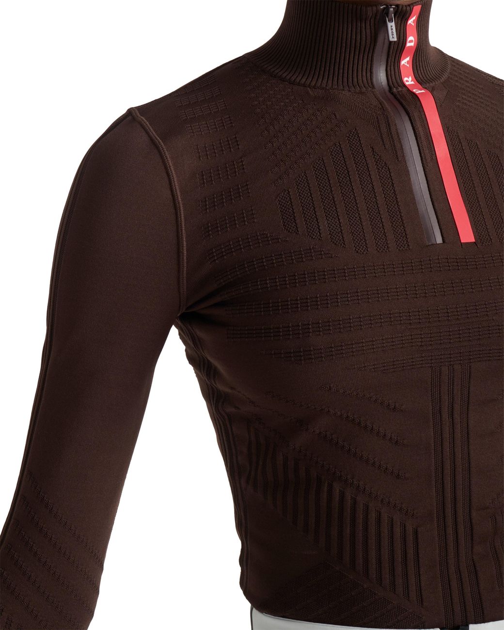 Prada Brown Re-Nylon Turtleneck Sweater, Cocoa