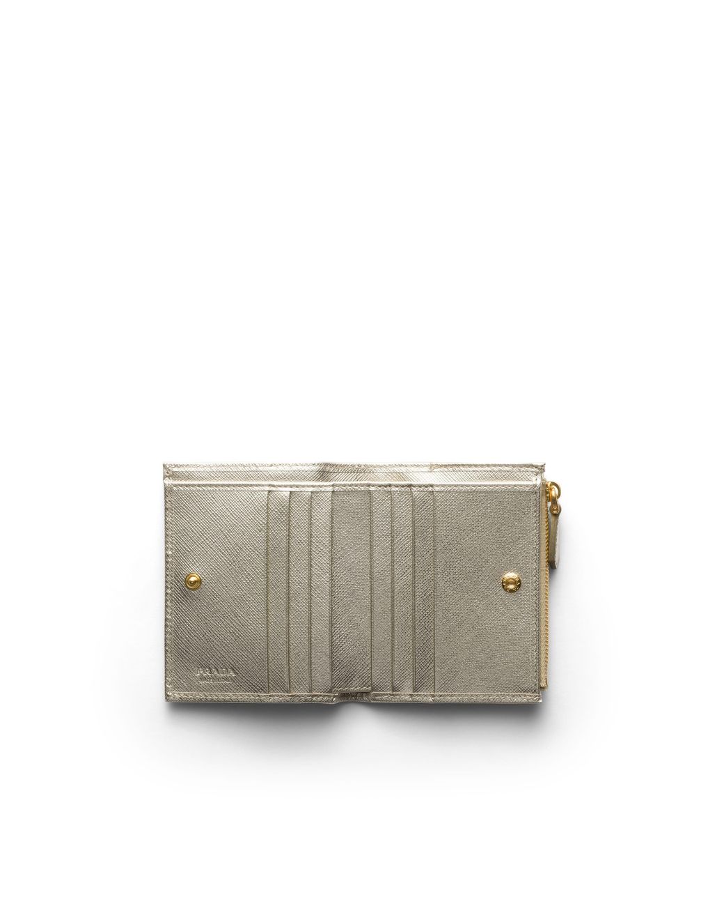Prada White Small Saffiano Leather Wallet